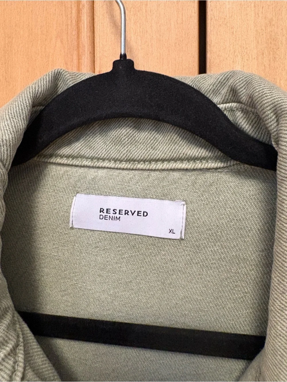 Reserved Light Olive Green Denim Jacket